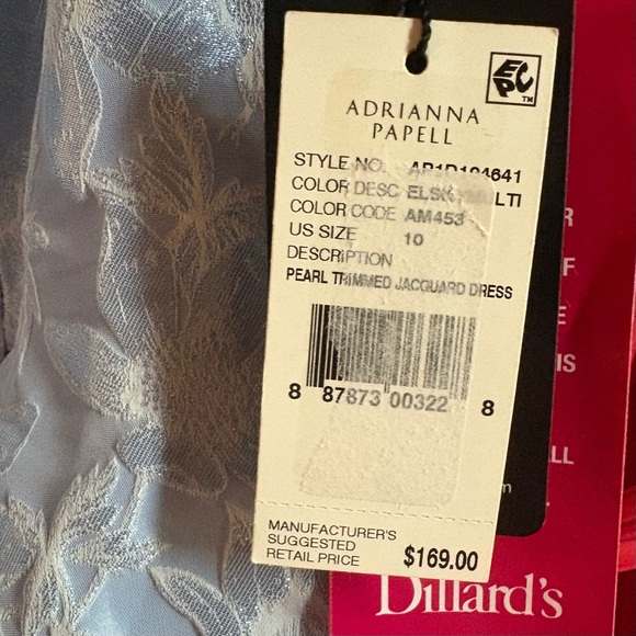 ADRIANNA PAPELL Pearl Trimmed Jacquard Dress - Picture 3 of 16